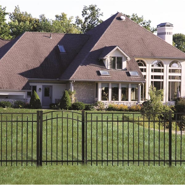 Natural Reflections Heavy-Duty 2-1/2 in. x 2-1/2 in. x 6-7/8 ft. Black Aluminum Fence Line Post