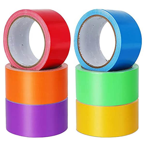 Rainbow Colored Duct Tape 15 yds. x 2 in. Heavy Duty No Residue Tear by Hand Waterproof 6 Pack