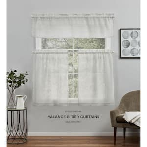 Silver Solid Rod Pocket Sheer Curtain - 26 in. W x 36 in. L (Set of 2)