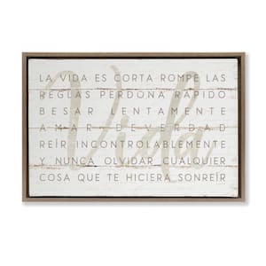 Life Is Inspirational by Jennifer Pugh Brown Floater Frame Typography Graphic Art Print 21 in. x 31 in.