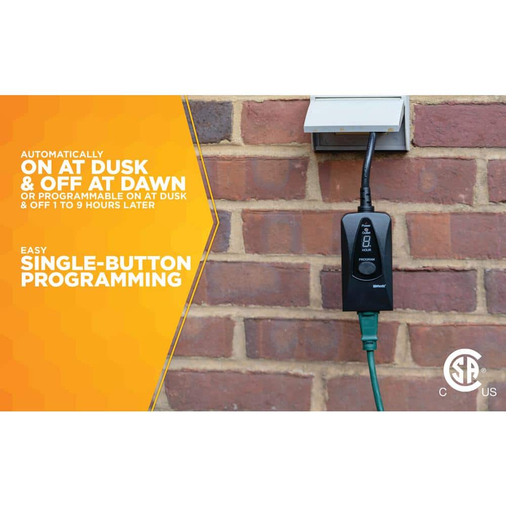 Woods Black 24-Hour Digital Photocell Timer