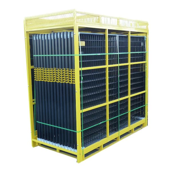 Perimeter Patrol 6 ft. H x 210 ft. L Black Powder Coated Welded Wire Complete Temporary Fence Panel Kit