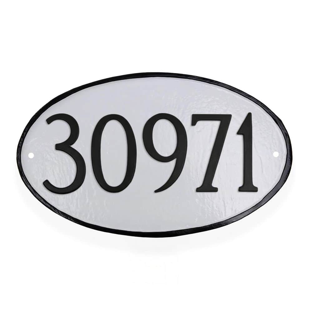 Classic Oval Standard Address Sign Plaque - White/Black price history on PriceWatchPro