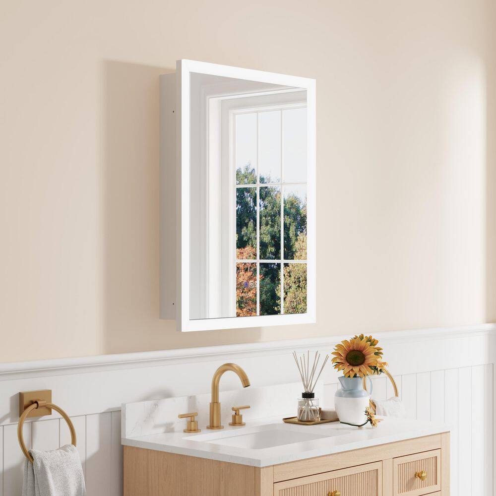 ANGELES HOME 24 in. W x 32 in. H Rectangular Aluminum Medicine