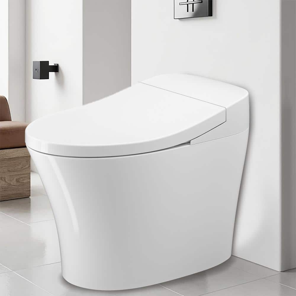 ENVO Shroud Elongated 1.28 GPF Smart Bidet Toilet in White with Remote, Aut