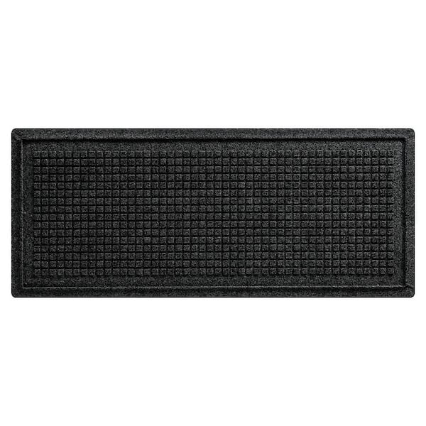 Bungalow Flooring Waterhog Squares 15 in. x 36 in. PET Polyester Indoor Outdoor Boot Tray Charcoal