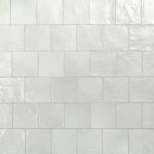 Amagansett 4 in. x 4 in. Sky Satin Ceramic Wall Tile Sample