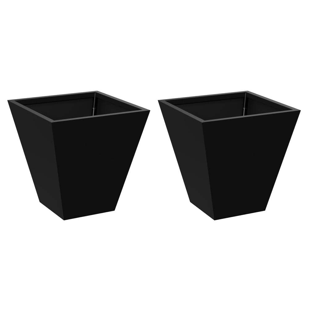 PexFix 18 in. H x 16 in. W Black Outdoor Metal Planter Pot with