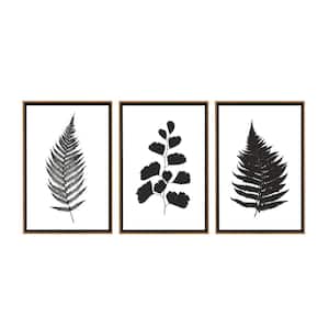 Botanical Ferns Framed Canvas Wall Art - 12 in. x 18 in. Each, by Kelly Merkur 3-Piece Set Natural Frames