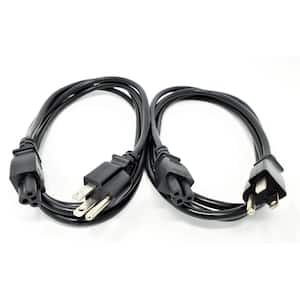 6 ft. NEMA 5-15P to C5 18AWG 3-Prong Notebook/ TV /Power Cord, UL Approved in Black (2 per Box)