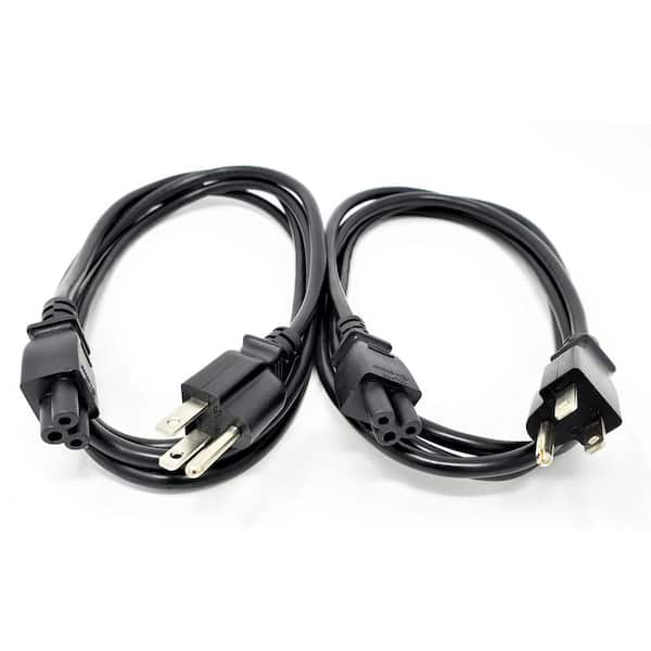 Micro Connectors, Inc 6 ft. NEMA 5-15P to C5 18AWG 3-Prong Notebook/ TV /Power Cord, UL Approved in Black (2 per Box)