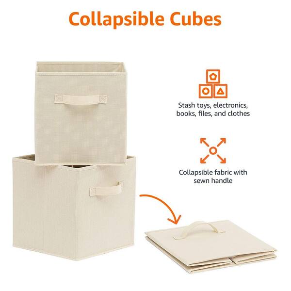 Home Depot 21 qt. Cube Storage Organizer - Collapsible Fabric Containers for Home or Office (8-Pack)