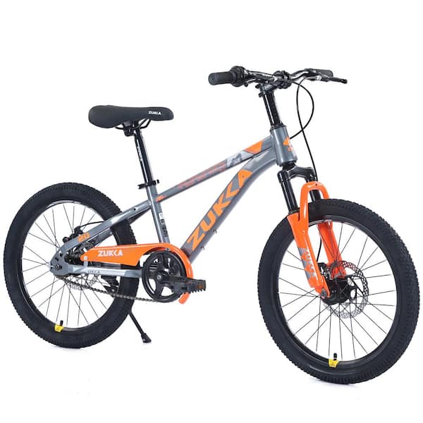 ITOPFOX 20 in. Age 7-10 Years Mountain Bike for Boys and Girls, Height Adjustable, Double Disc Brake in Gray Orange