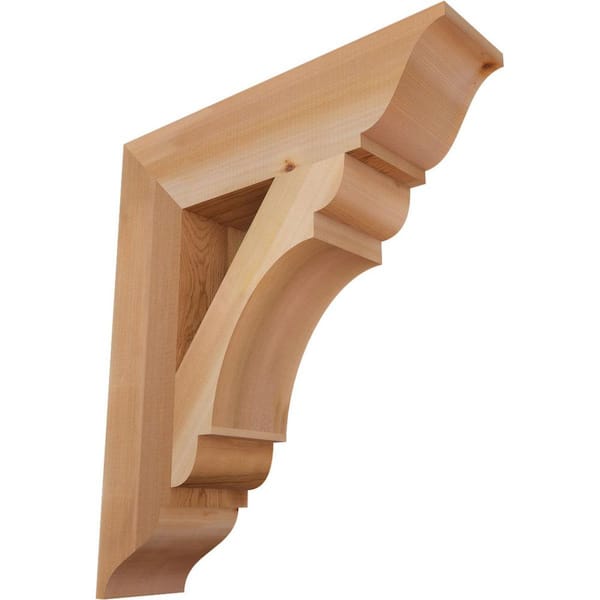 Ekena Millwork 5.5 in. x 28 in. x 24 in. Western Red Cedar Olympic Traditional Smooth Bracket