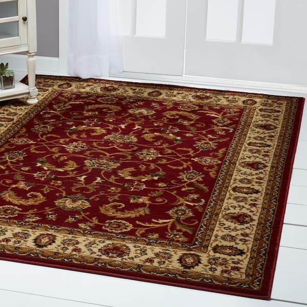 Royalty Red/Ivory 8 ft. x 10 ft. Indoor Area Rug