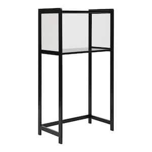 Black Modern Rectangle 2-Tier Thickened Bamboo Shelving (20 in. W x 38.5 in. H x 11.8 in. D)