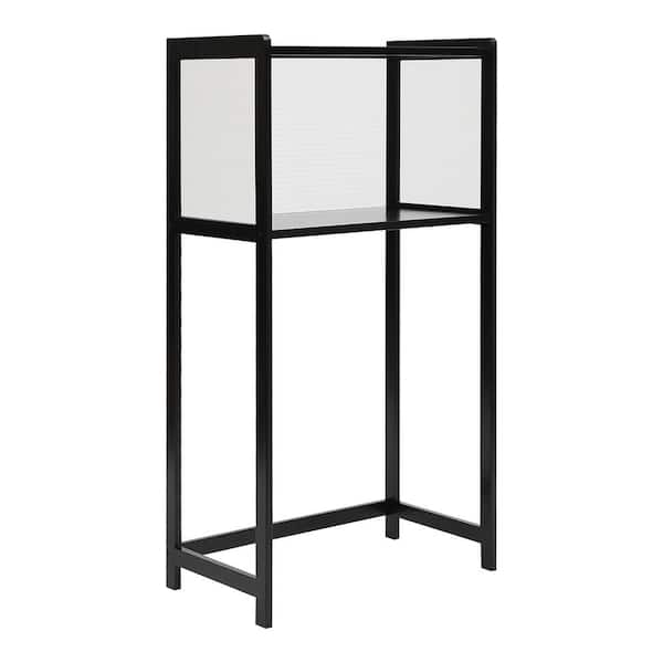 YIYIBYUS Black Modern Rectangle 2-Tier Thickened Bamboo Shelving (20 in. W x 38.5 in. H x 11.8 in. D)