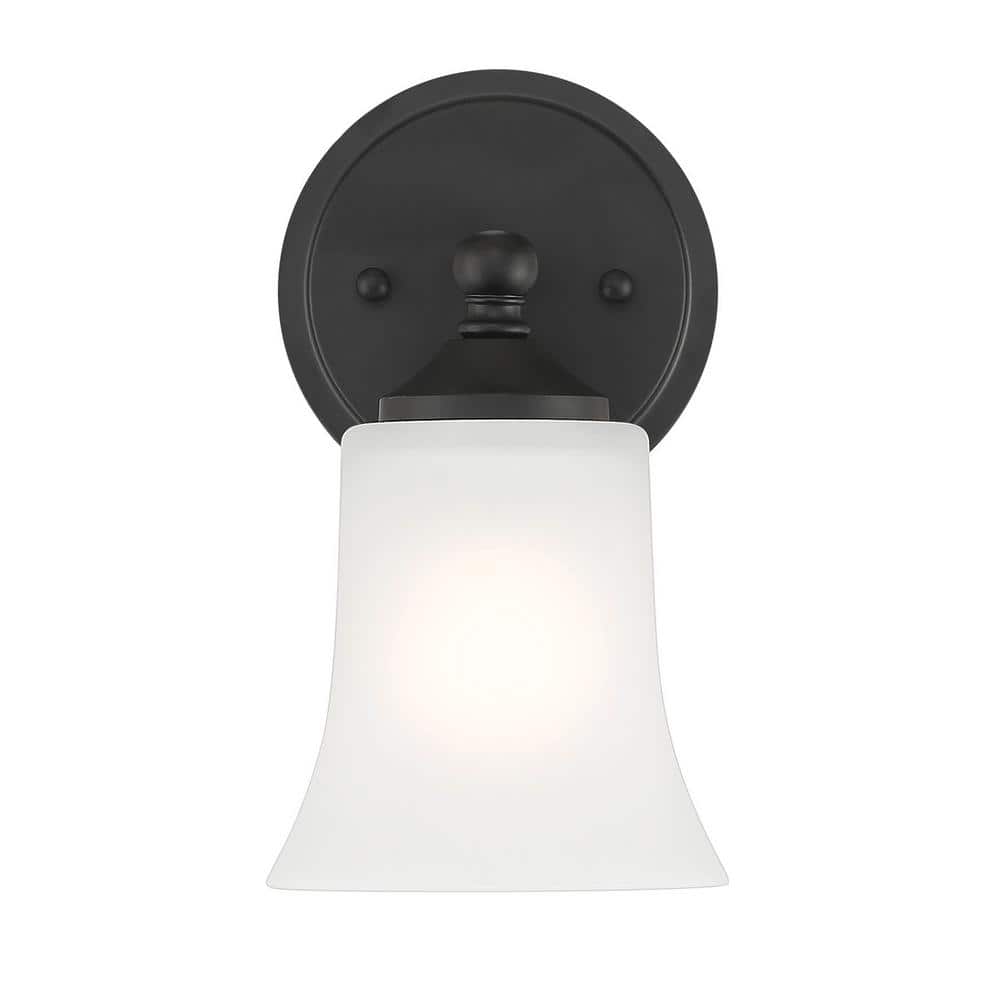 Matte Black Frosted Glass Dimmable Wall Sconce