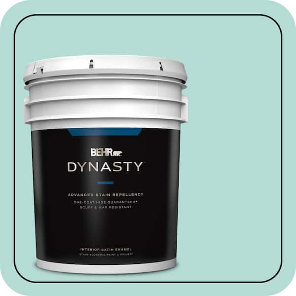 BEHR DYNASTY 5 gal. #490C-3 Balmy Seas Satin Enamel Interior Stain-Blocking Paint & Primer