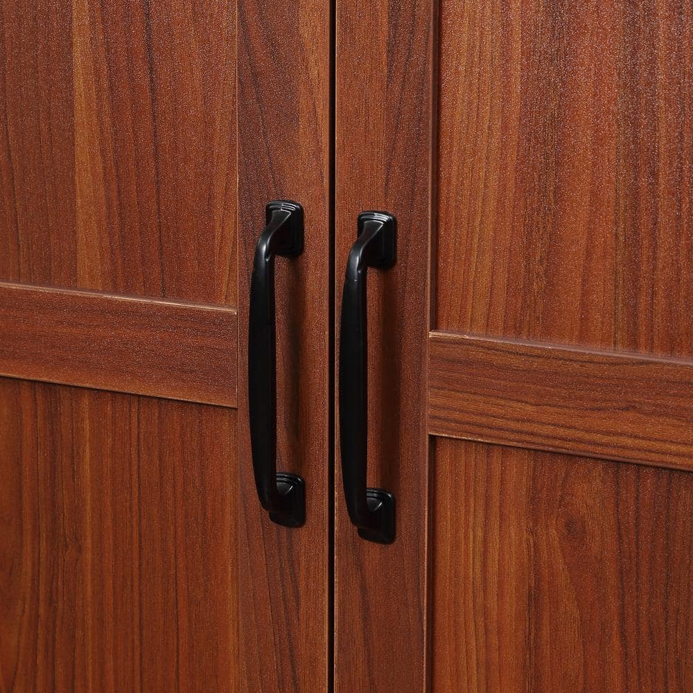 Brown Recessed Panel 63" Tall Kitchen Pantry Storage Cabinet