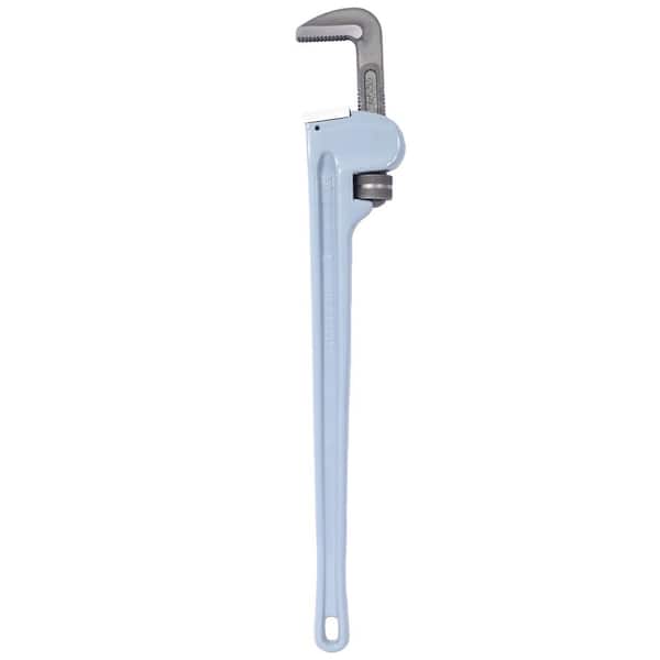 Light Gray 36 in. Heavy Duty Aluminum Alloy Pipe Wrench Wrench for Gardening, Water Pipes, Repairs