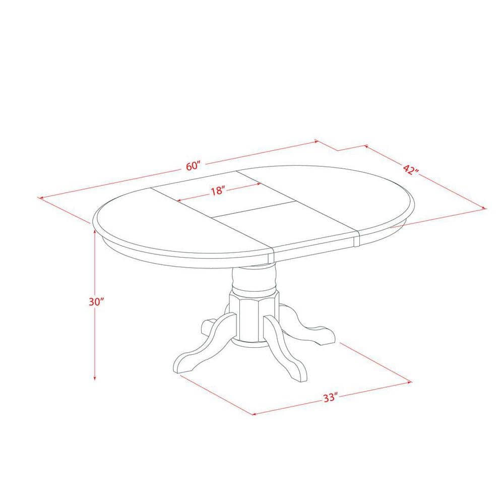 Cherry and Cream Oval Wood Dining Set with 6 High Back Chairs