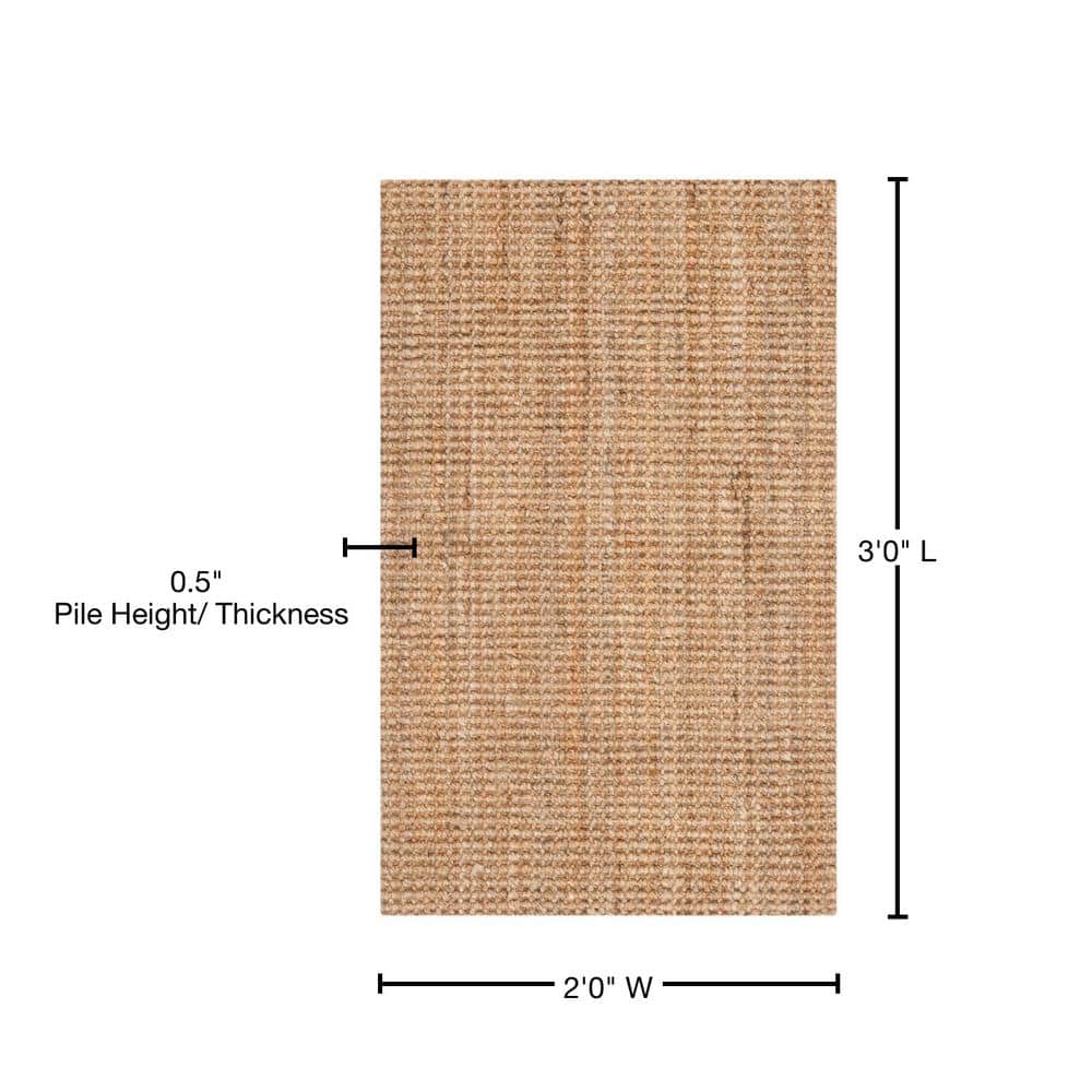 Natural Brown Handmade Flat Woven Cotton Area Rug