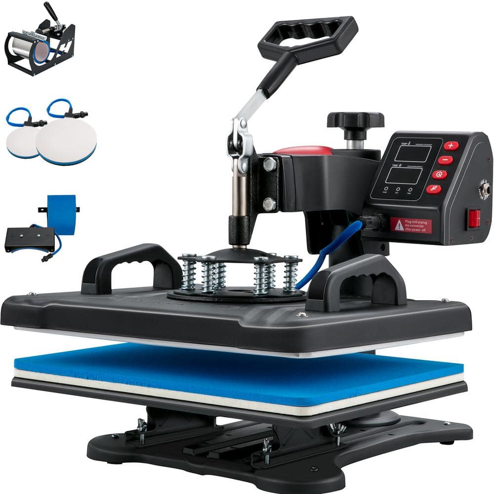 VEVOR 5-in-1 Black and Blue Vinyl Heat Press Machine