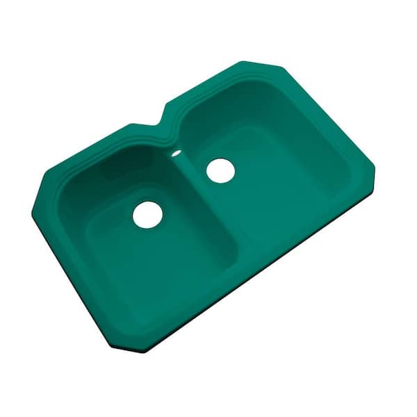 Thermocast Hartford Undermount Acrylic 33 in. Double Bowl Kitchen Sink in Verde