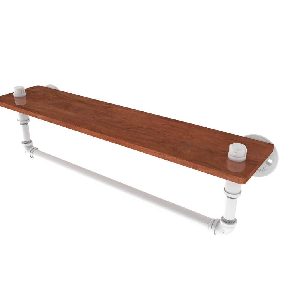 Allied Brass Pipeline Collection 22 in. Ironwood Shelf with Towel Bar