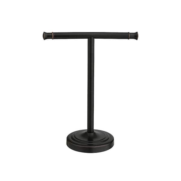 13 in. Free Standing Towel Holder Rack Bathroom Countertop Space Saving Stainless Steel Oil Rubbed Bronze