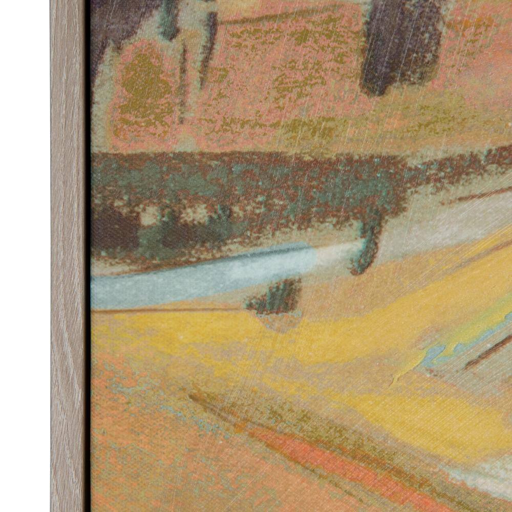 Multicolor Landscape Canvas Print with Wooden Frame, 39.38 x 27.5 inches