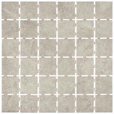 Portland Stone Gray 12 in. x 12 in. x 6.35 mm Ceramic Mosaic Floor and Wall Tile (1 sq. ft./Each)