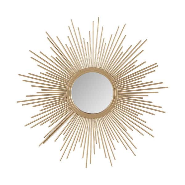 Miscool Anky 14.5 in. W x 14.5 in. H Iron Framed Round Decorative Accent Wall Mirror