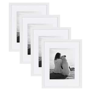 Gallery 11 in. x 14 in. Matted to 8 in. x 10 in. White Picture Frame (Set of 4)