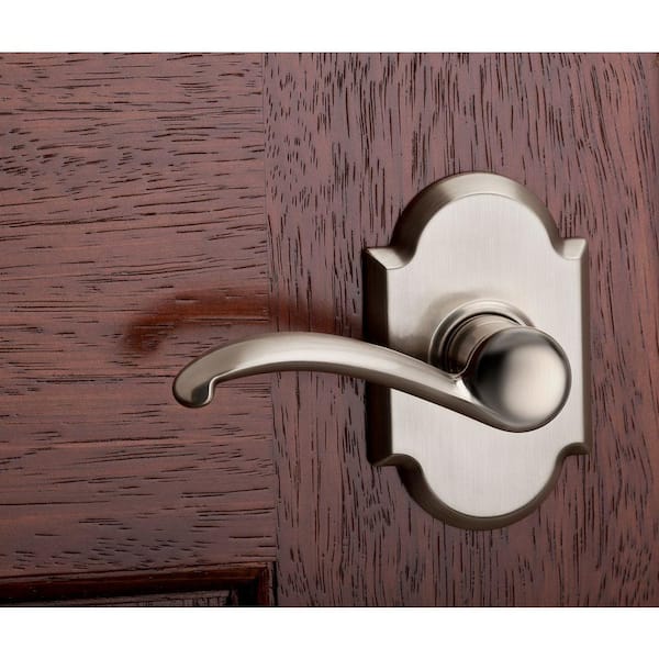Austin Satin Nickel Left-Handed Dummy Door Handle with Microban Antimicrobial Technology