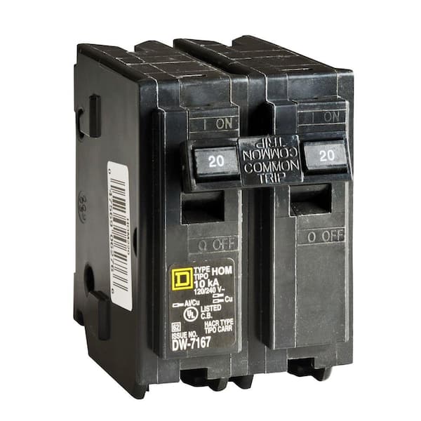 Homeline 20 Amp 2-Pole Circuit Breaker (6-pack) Homeline 20 Amp 2-Pole Circuit Breaker (6-pack)