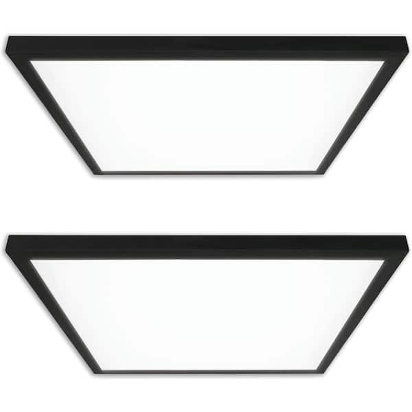 GT-LITE 2-Pack 2x2' LED Flat Panel 4200 LM, black trim, flush/drop