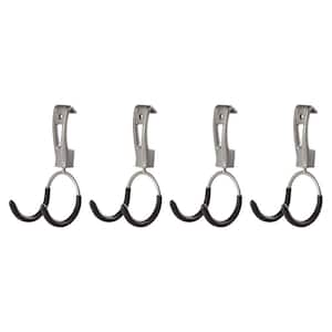 Universal Metallic FastTrack Hanging Garage Hook Organizers (4 Pack)