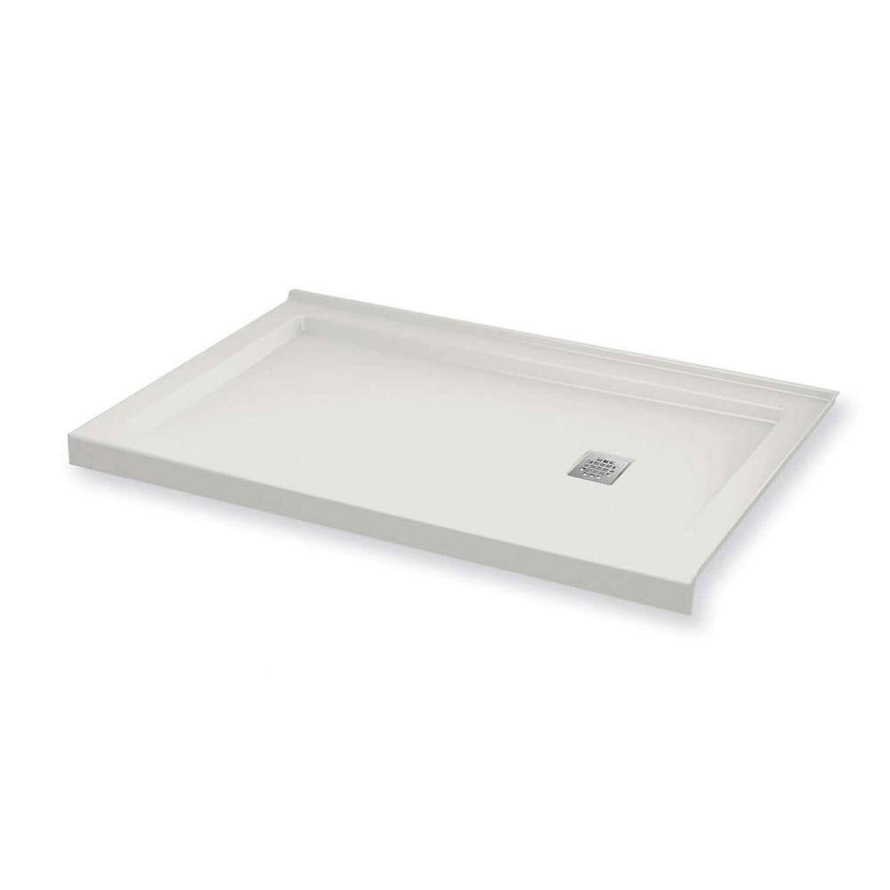 MAAX B3Square 36 in. x 60 in. Double Threshold RightHand Drain Corner Shower Base in White