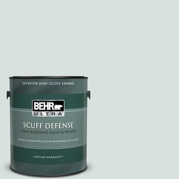 BEHR ULTRA 1 gal. #490E-2 Delicate Mist Extra Durable Semi-Gloss Enamel Interior Paint & Primer