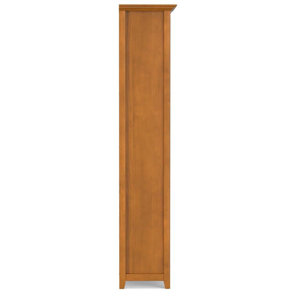 Amherst Adjustable 5-Shelf Solid Pine Bookcase in Light Golden Brown