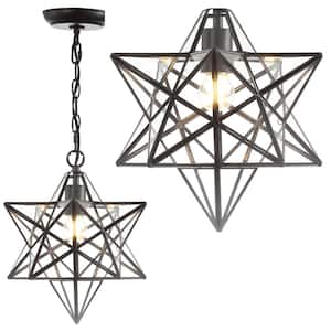 Stella 1-Ligth Oil Rubbed Bronze Moravian Star Metal/Glass LED Pendant