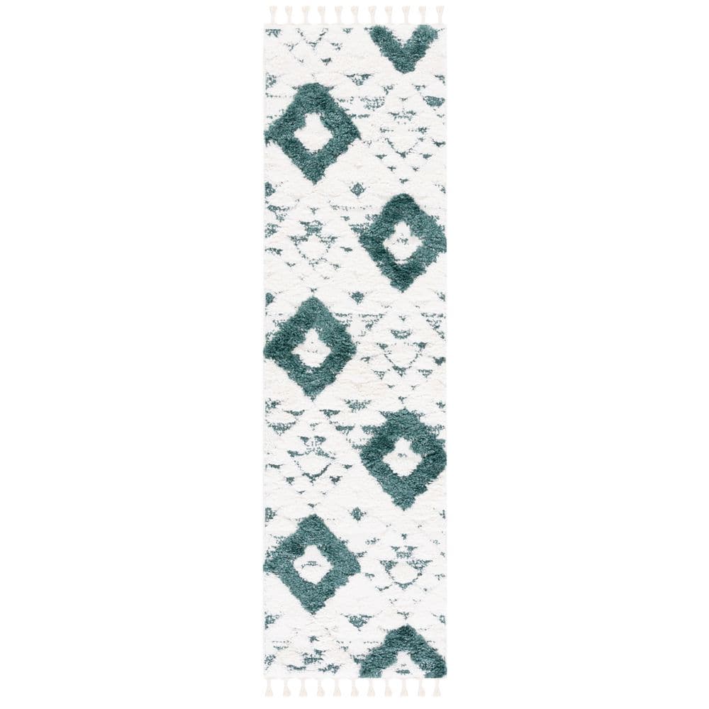 Moroccan Tassel Shag Moroccan Tassel Shag 2 ft. x 8 ft. High-Low Geometric Fringe Runner Rug price history on PriceWatchPro