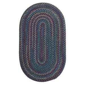 Millwork Navy 6 ft. x 9 ft. Tweed Indoor Oval Area Rug