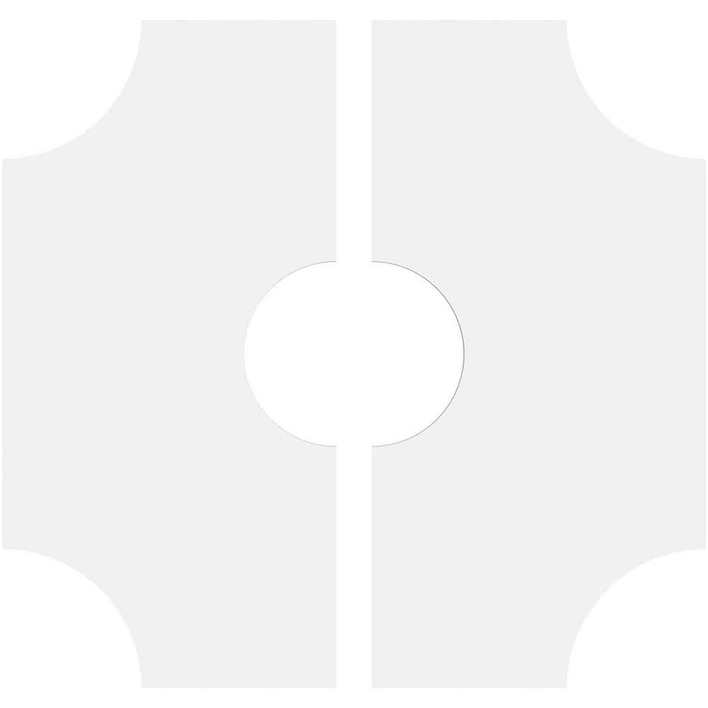 18" White PVC Contemporary Two-Piece Ceiling Medallion