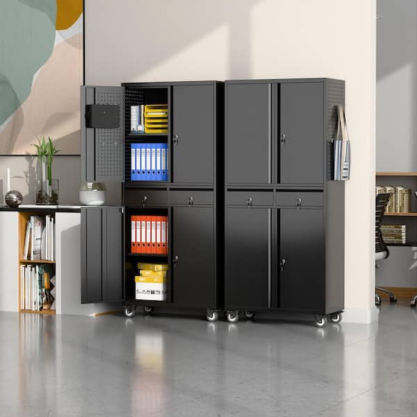 Kaikeeqli 15 in. D x 29 in. W x 71 in. H Metal Storage