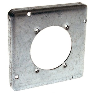4-11/16 in. W Gray 1-Gang Exposed Work Square Cover for Single 2.625 in. Dia. 30-60A Round Receptacle, 1-Pack