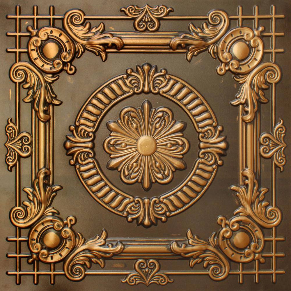 Falkirk Perth Antique Gold 2 ft. x 2 ft. Decorative Vintage Glue Up or Lay In Ceiling Tile (4 sq. ft./case) price history on PriceWatchPro