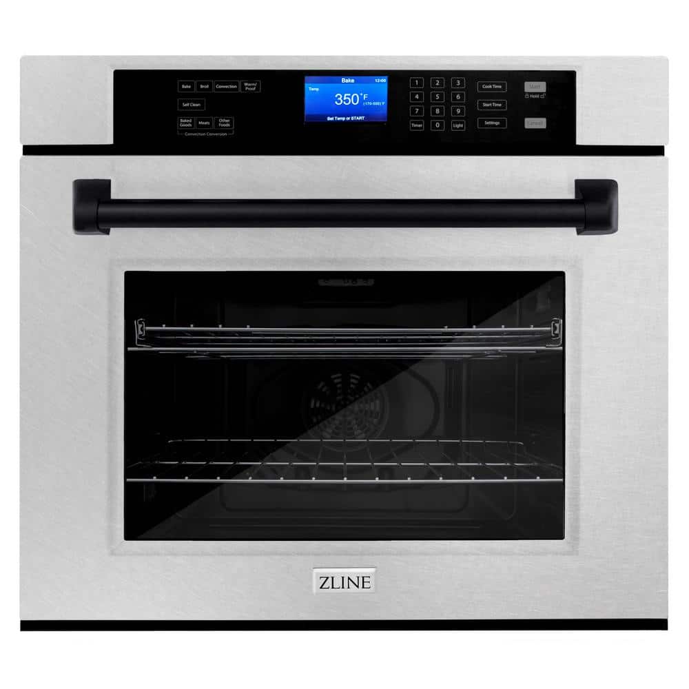 Autograph Edition 30 in. Single Electric Wall Oven with Matte Black Handle in Fingerprint Resistant Stainless Steel